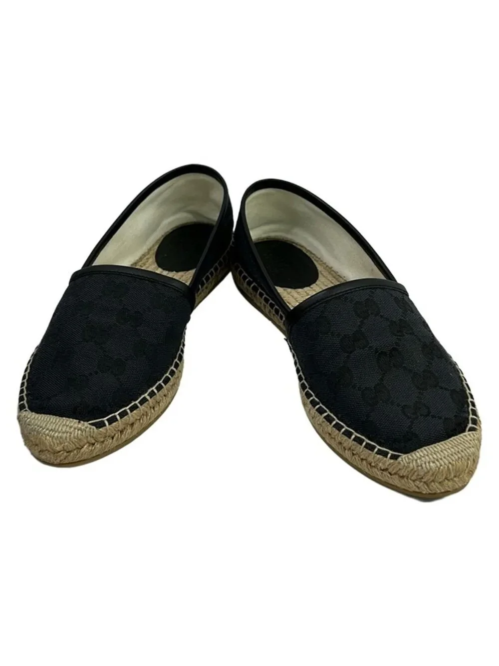 Gucci Slip-on Black Espadrilles GG Pattern